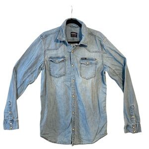 Buffalo David Bitton Denim men’s shirt with peral snap